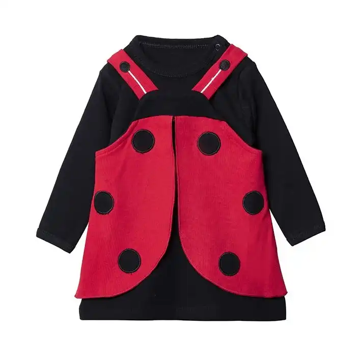 پیراهن نوزادی دخترانه مدل کفشدوزک کد 2963