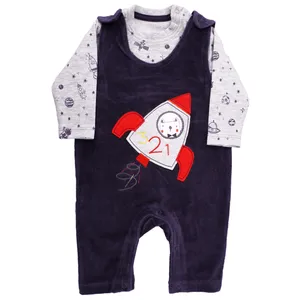 ست تیشرت و سرهمی نوزادی کد NP005 رنگ خاکستری