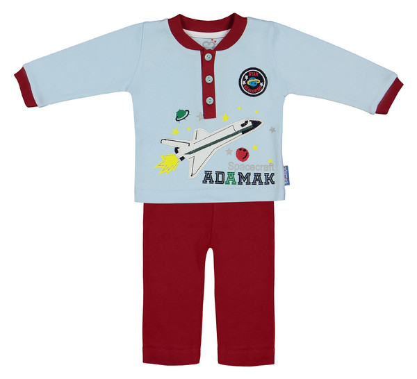 ست تی شرت و شلوار نوزادی آدمک مدل 2171101-50