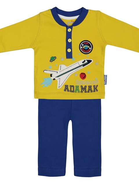 ست تی شرت و شلوار نوزادی آدمک مدل 2171101-15