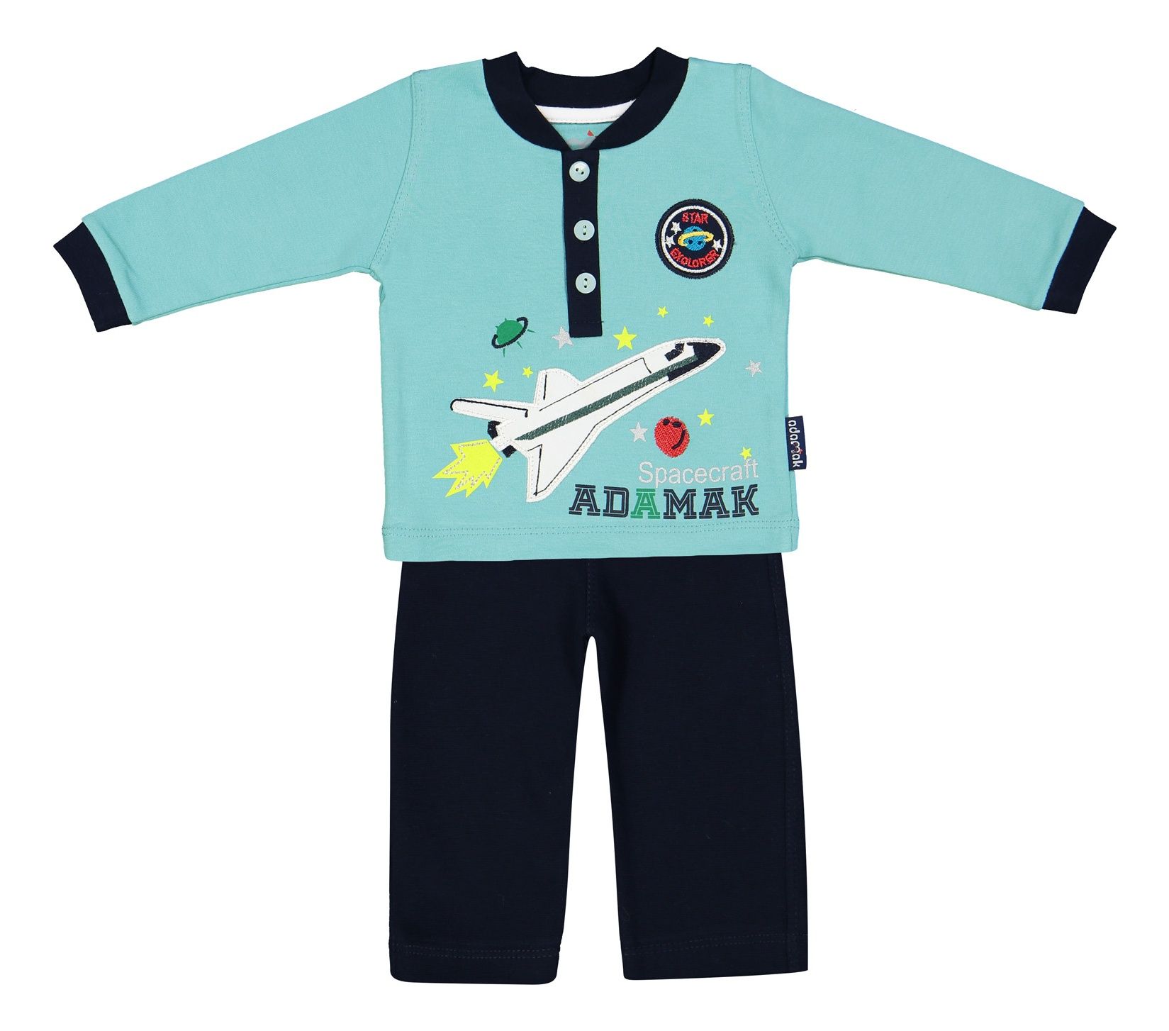 ست تی شرت و شلوار نوزادی آدمک مدل 2171101-54