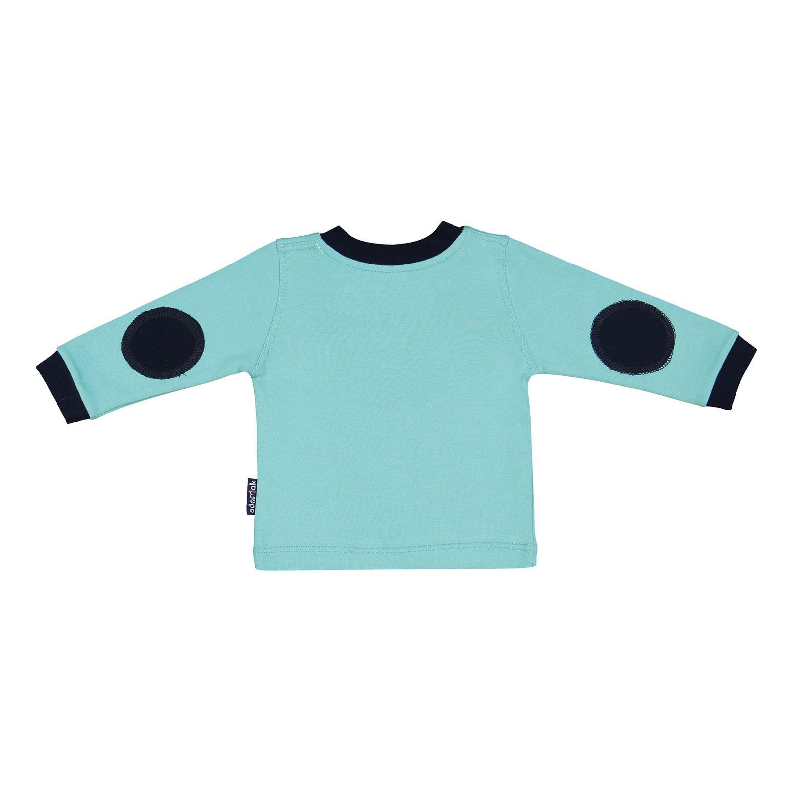 ست تی شرت و شلوار نوزادی آدمک مدل 2171101-54 - فیروزه ای - 5