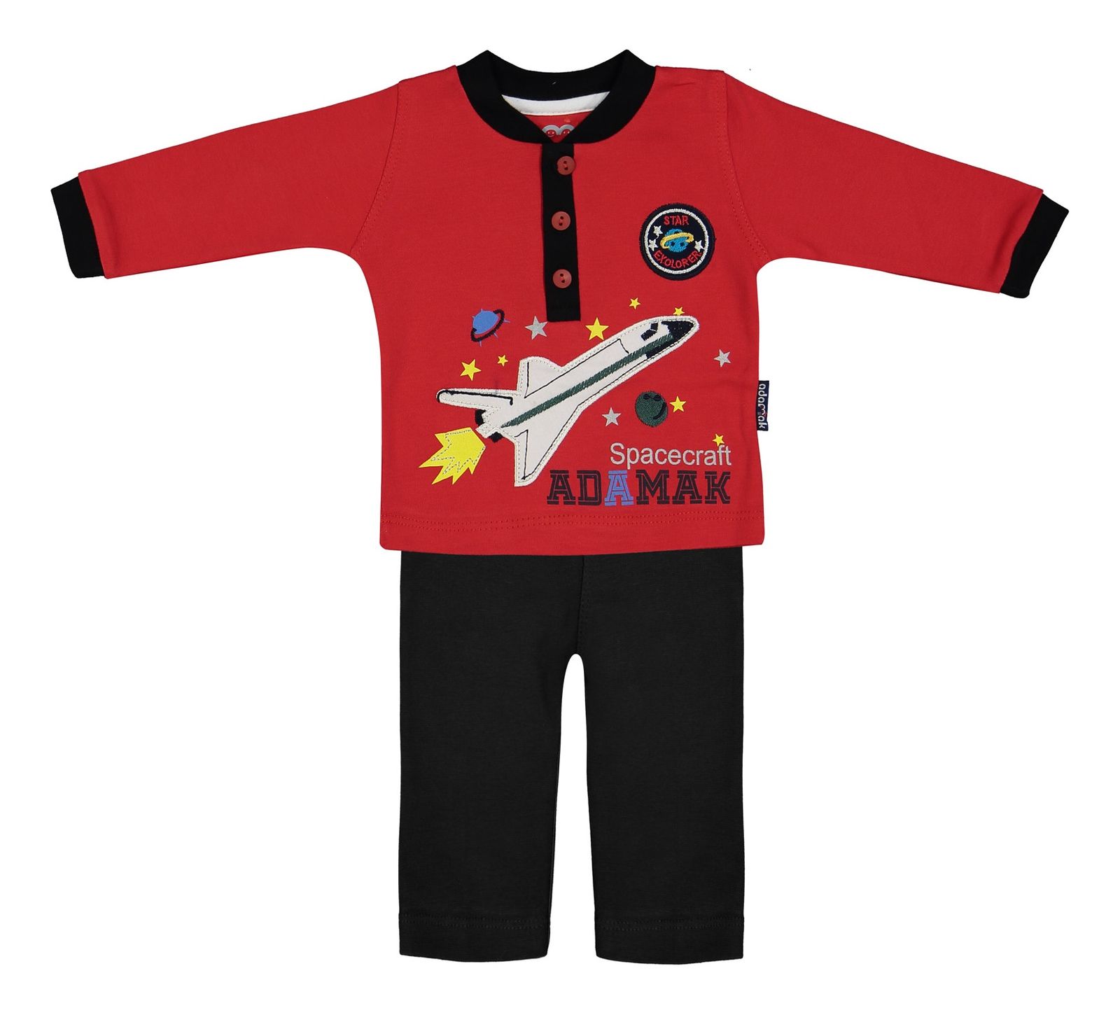 ست تی شرت و شلوار نوزادی آدمک مدل 2171101-72 - قرمز - 9