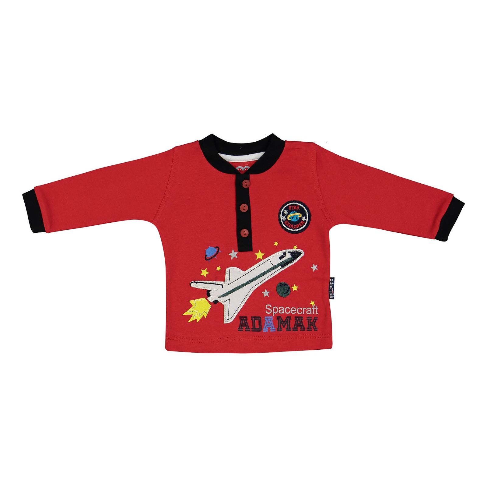 ست تی شرت و شلوار نوزادی آدمک مدل 2171101-72 - قرمز - 10