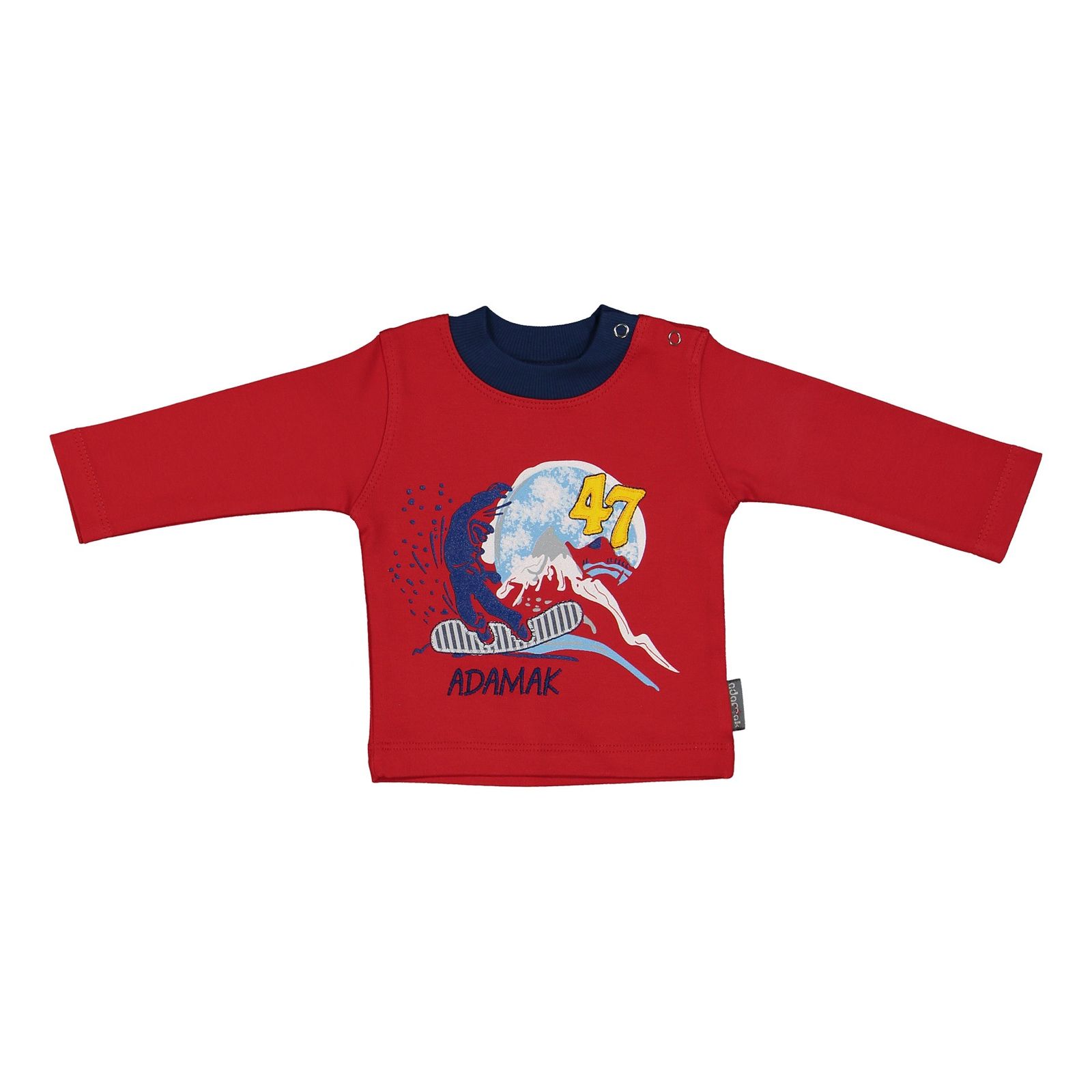 ست تی شرت و شلوار نوزادی پسرانه آدمک مدل 2171100-72 - قرمز - 3