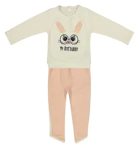 ست تی شرت و شلوار نوزادی دخترانه کد 012