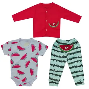 ست سه تکه لباس نوزاد طرح هندوانه کد t77285493  .gg