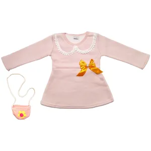 ست کیف و پیراهن نوزادی دخترانه طرح پاپیون کد G109-1