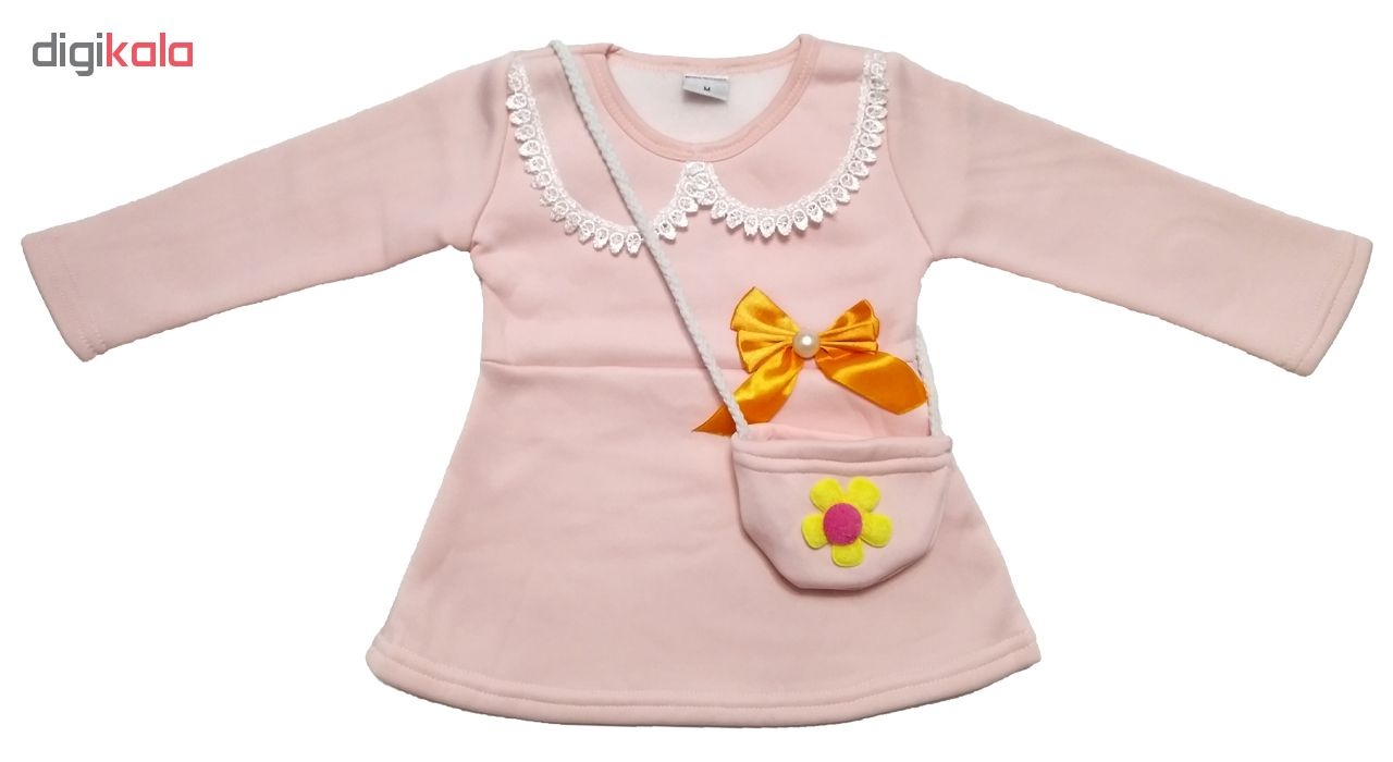 ست کیف و پیراهن نوزادی دخترانه طرح پاپیون کد G109-1