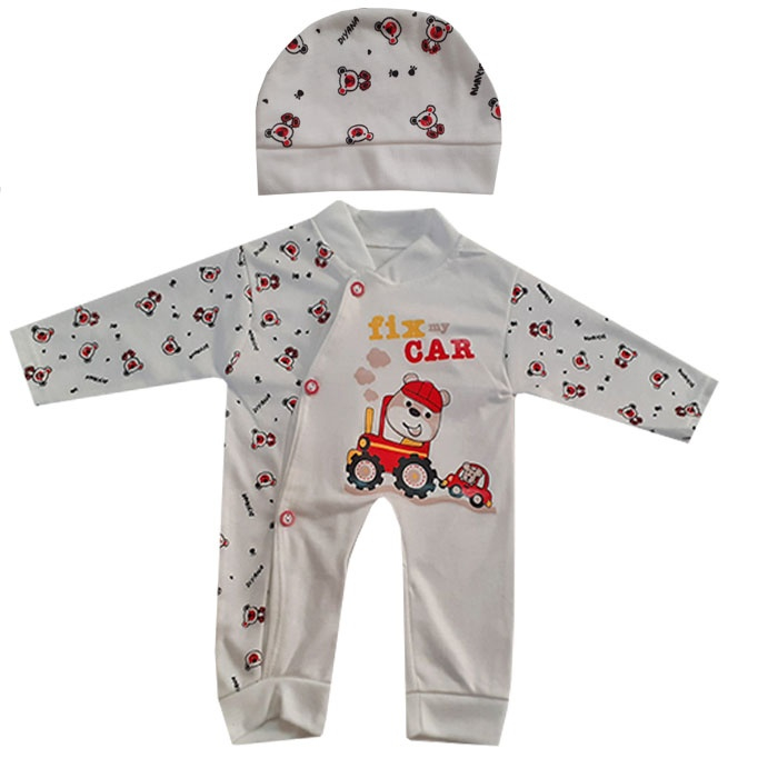 ست سرهمی و کلاه نوزاد کد M-020
