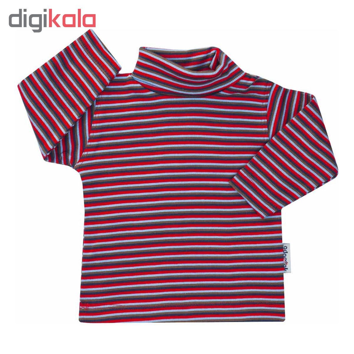 تی شرت آستین بلند نوزاد آدمک طرح راه راه کد 03-144401