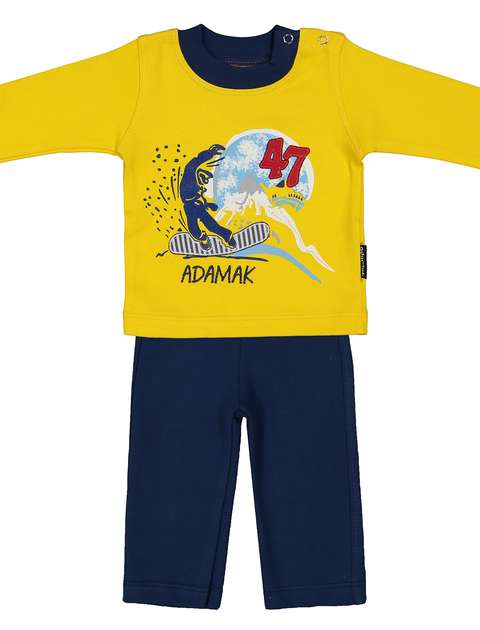 ست تی شرت و شلوار نوزادی پسرانه آدمک مدل 2171100-16