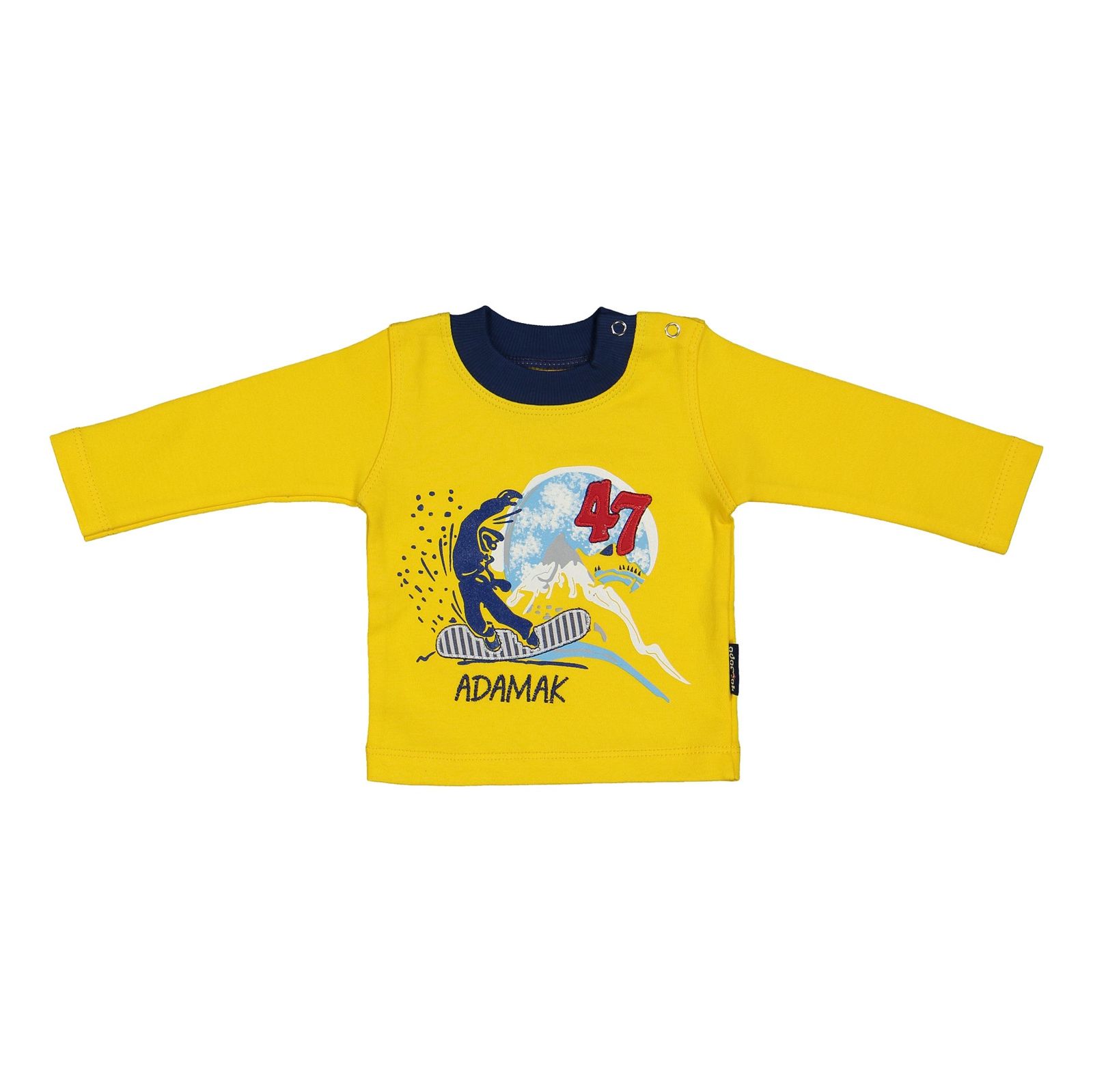 ست تی شرت و شلوار نوزادی پسرانه آدمک مدل 2171100-16 - زرد - 3