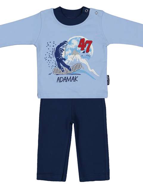 ست تی شرت و شلوار نوزادی پسرانه آدمک مدل 2171100-50