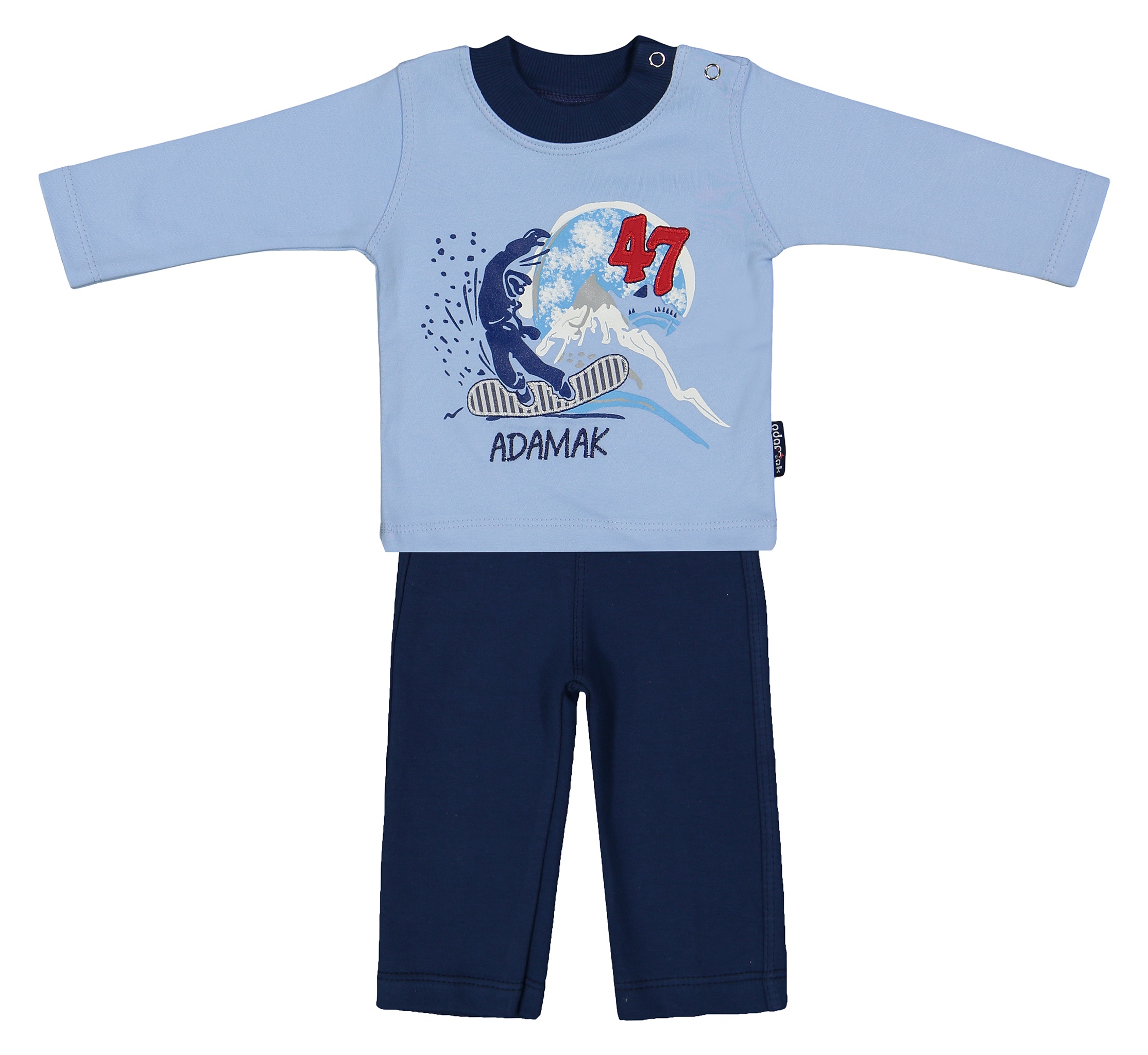 ست تی شرت و شلوار نوزادی پسرانه آدمک مدل 2171100-50