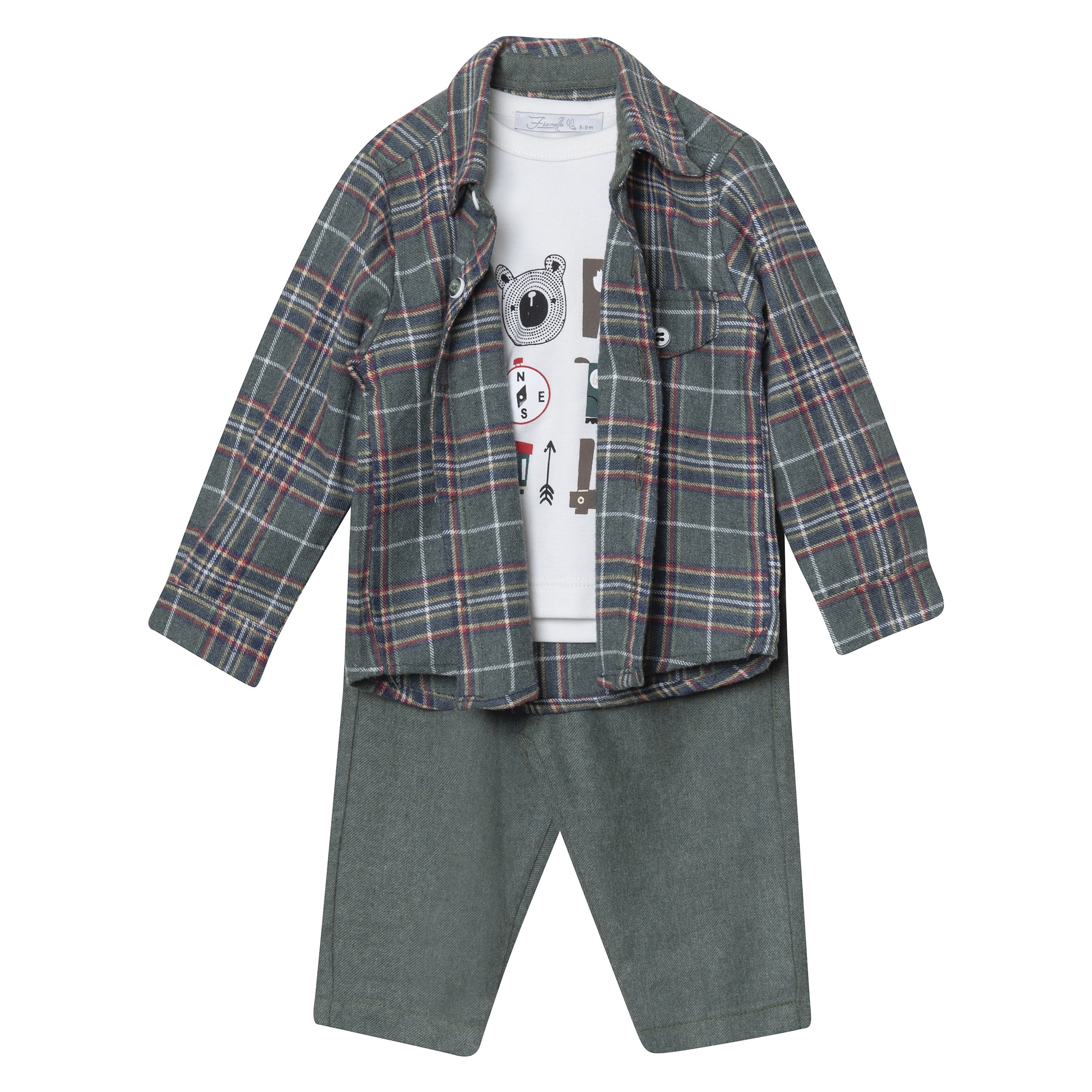 ست سه تکه نوزادی پسرانه فیورلا مدل دیلمان کد 2923