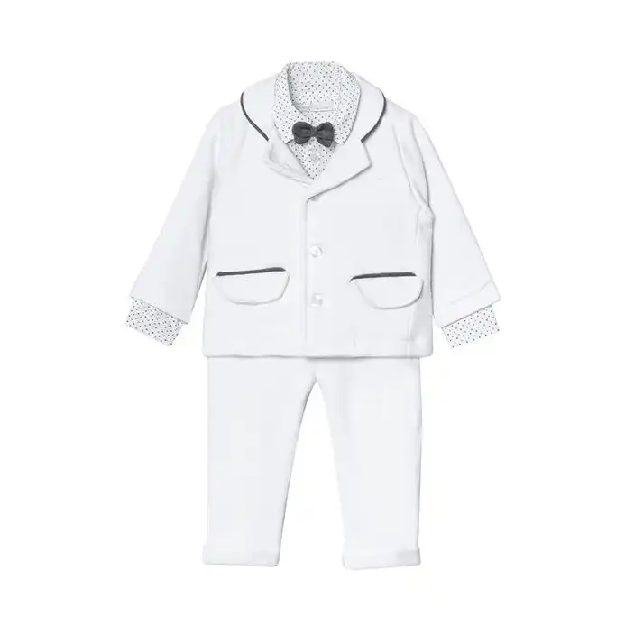 ست سه تکه نوزادی پسرانه فیورلا مدل پاکان کد 2924