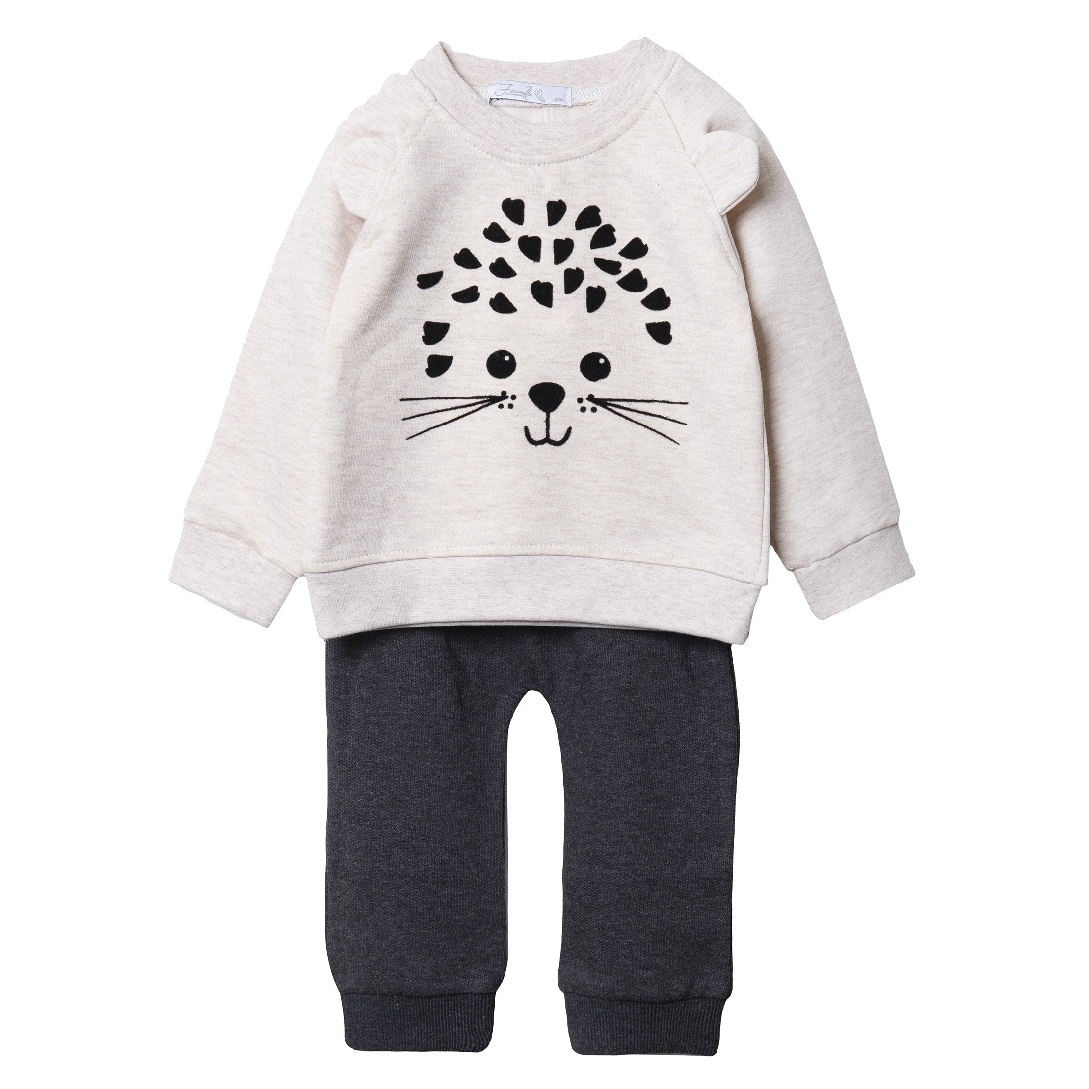 ست سویشرت و شلوار نوزادی پسرانه فیورلا مدل جوجه تیغی کد 2931