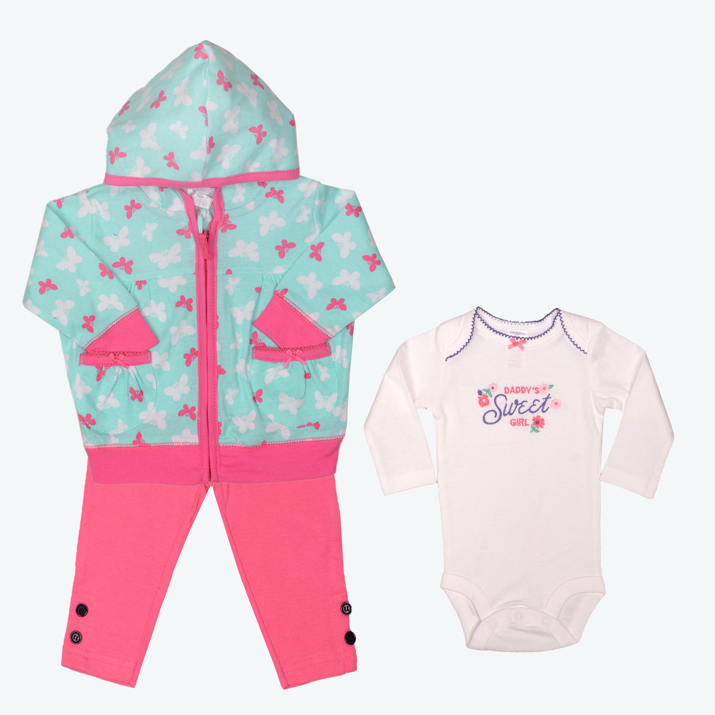 ست 3 تکه نوزادی دخترانه کد GNG159