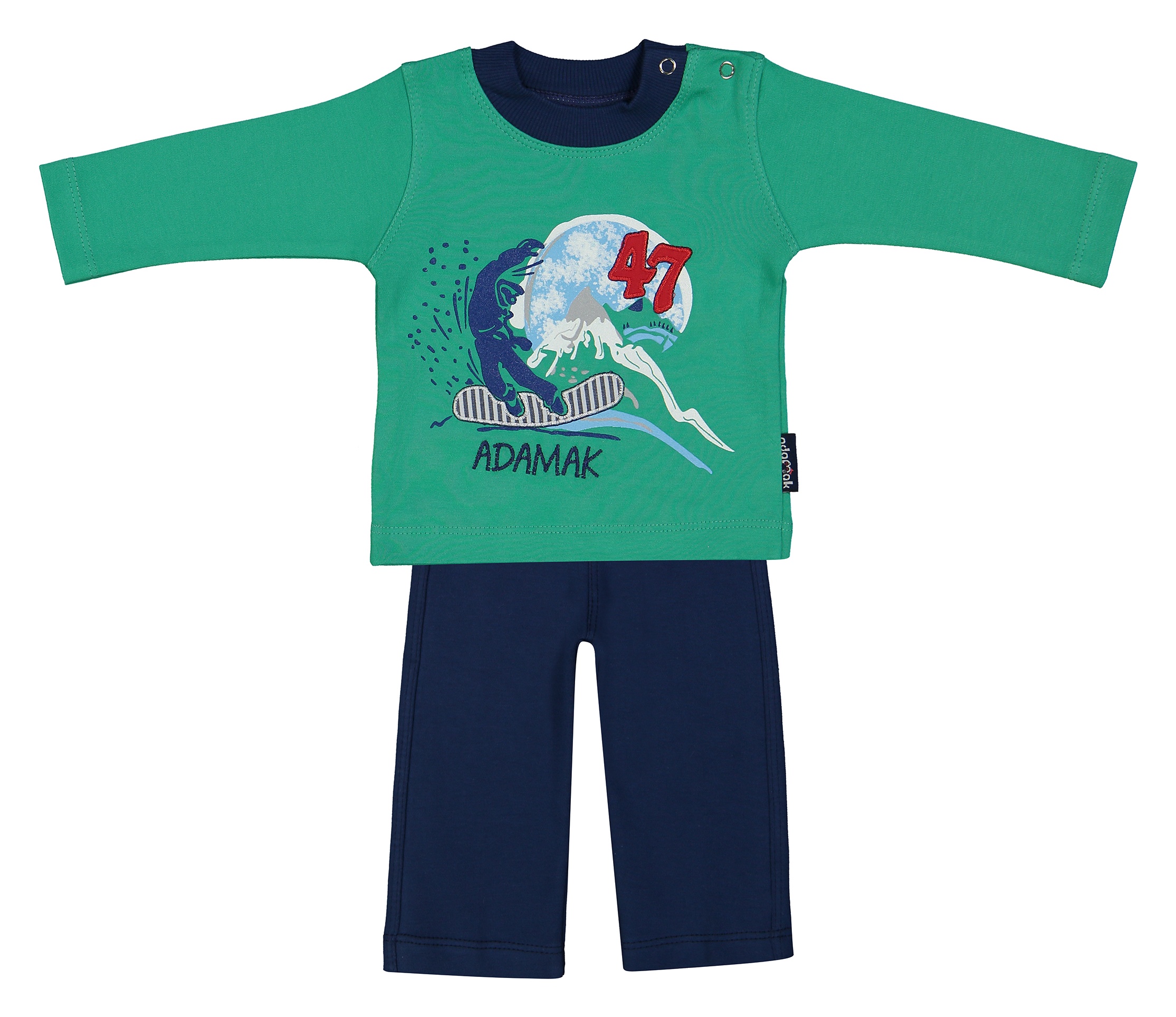 ست تی شرت و شلوار نوزادی پسرانه آدمک مدل 2171100-46