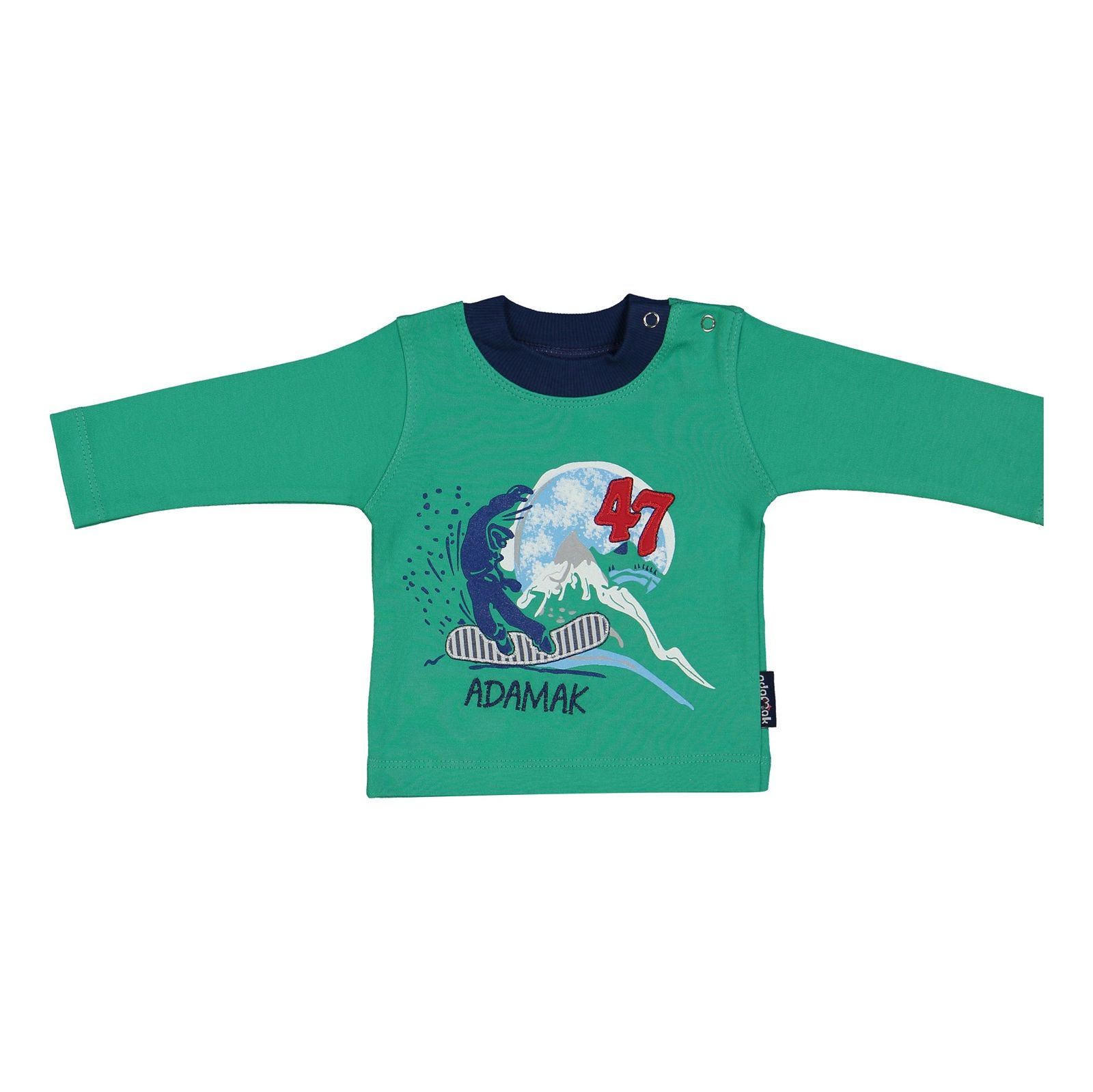ست تی شرت و شلوار نوزادی پسرانه آدمک مدل 2171100-46 - سبز - 3