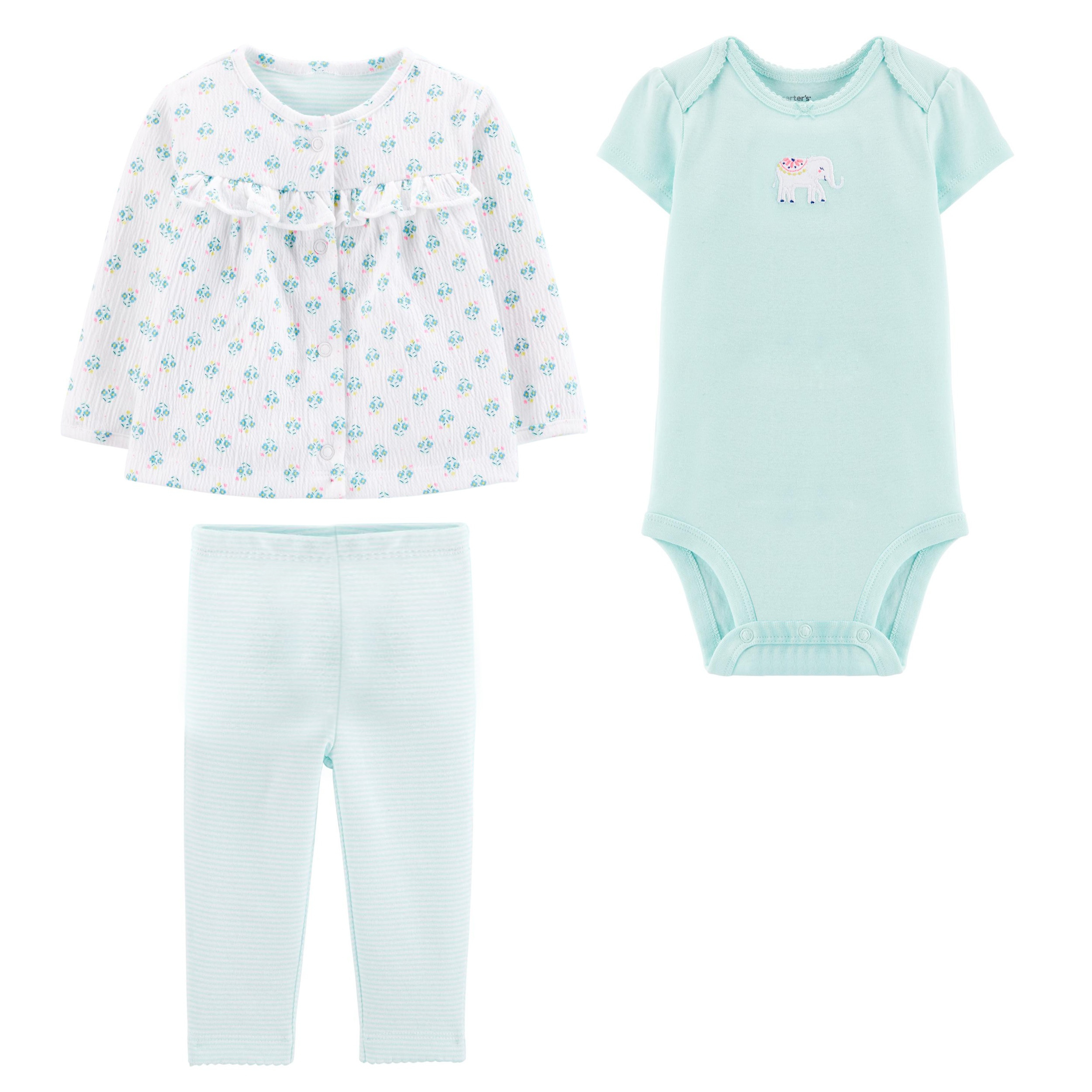 ست 3 تکه لباس نوزادی دخترانه کارترز کد 1193