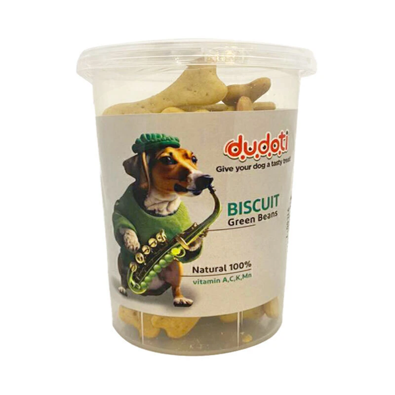 تشویقی سگ دودوتی مدل Biscuit Green Beans با طعم لوبیا سبز وزن 150 گرم