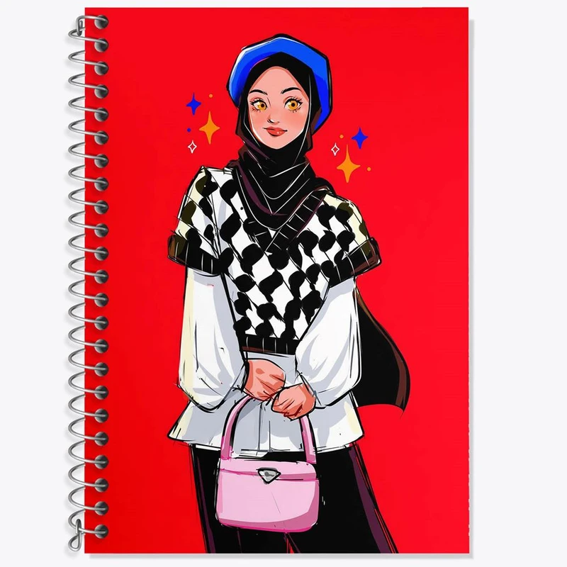 دفتر زبان 50 برگ خندالو مدل سه خط طرح دخترانه کد 26023