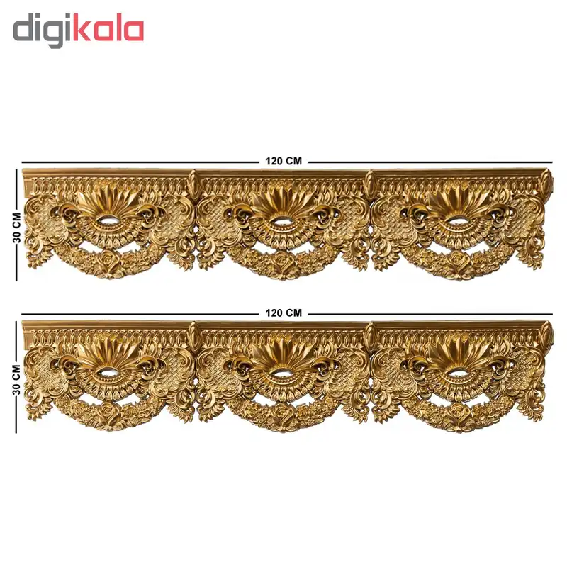 کتیبه پرده مدل گل افشان مدل G103 طول 120 سانتی متر بسته 2 عددی