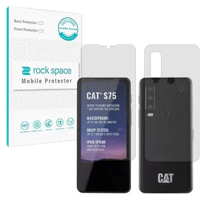 Rock space Resistant model transparent screen protector suitable for CAT S75 mobile phone along with the back protector
