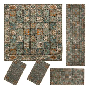 ست 5 تکه رومیزی ترمه گالری خورشید طرح خشتی