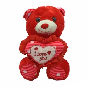 عروسک طرح خرس I LOVE YOU کد 854 ارتفاع 23 سانتی متر