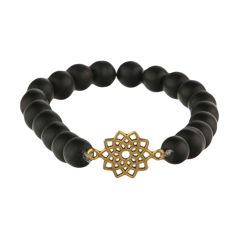 دستبند مردانه مدل مهره ای اونیکس کد008