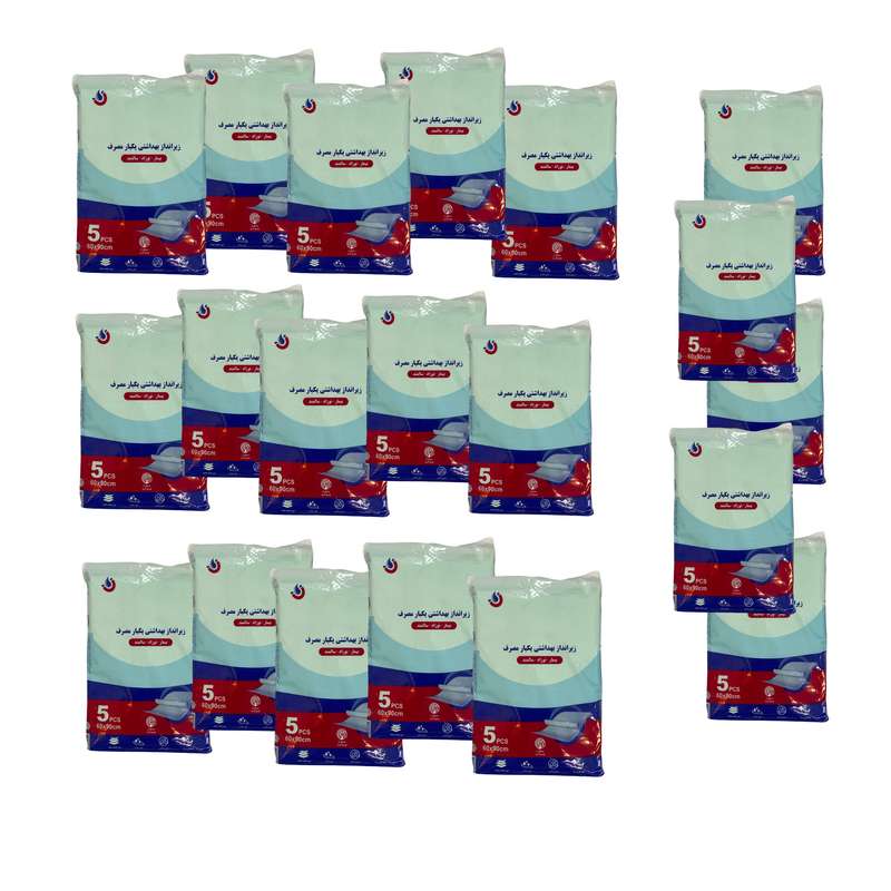 پد زیر انداز بهداشتی یکبار مصرف بیمار مدل آنتی باکتریال مجموعه 20 عددی