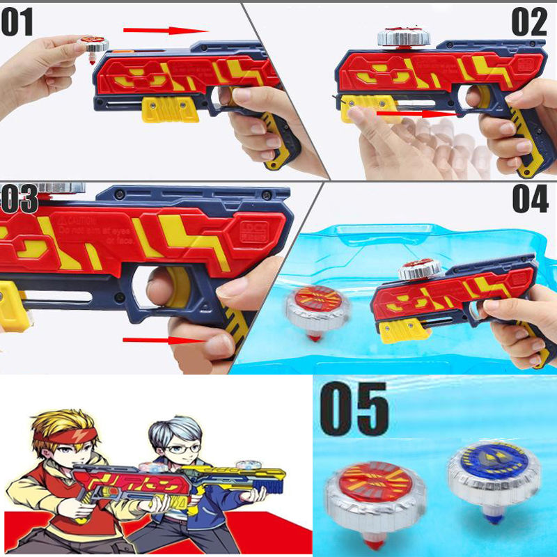 اسباب بازی دنیای سرگرمی های کمیاب مدل فرفره انفجاری طرح تفنگی کد DSK-A515