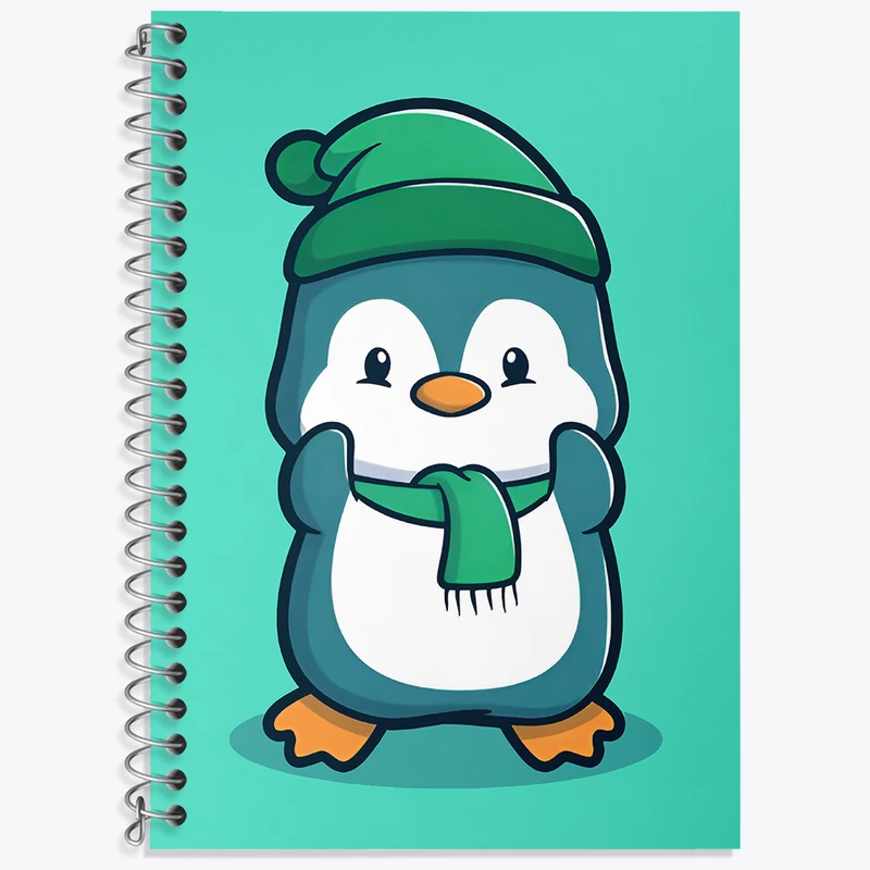 دفتر زبان 50 برگ خندالو مدل سه خط طرح پنگوئن کیوت کد N5898