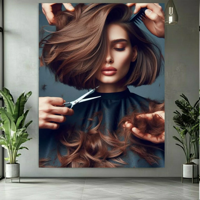 تابلو بوم طرح مخمل مدل موی باب کوتاه پرپشت ژورنالی کد BK24656