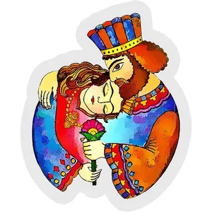 استیکر لپ تاپ طرح Ancient persian king and queen Sticker کدST59