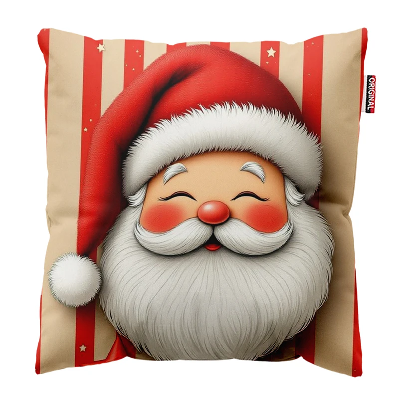 کوسن پاد آفرین مدل کریسمس طرح بابانوئل کاج گوزن آدم برفی کد PK302448 سایز 30*30 سانتی متر