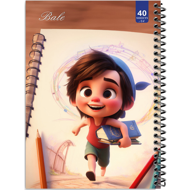 دفتر نقاشی 40 برگ انتشارات بله طرح پسر طراح کد A4-K379
