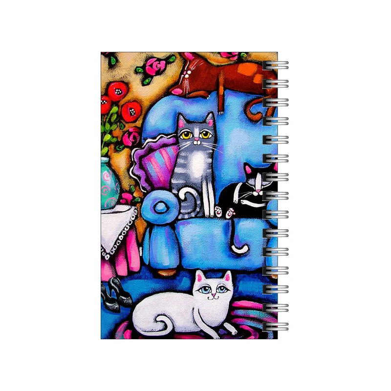 دفترچه یادداشت مدل to do list طرح اتاق نشیمن گربه ها کد 2327489