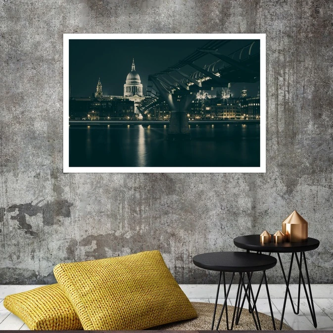 تابلو بکلیت طرح منظره پل میلینیم لندن مدل قاب شاسی W-s8132