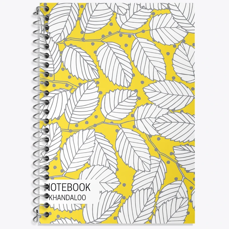 دفتر زبان 50 برگ خندالو مدل دو خط طرح برگ مینیمال کد N676