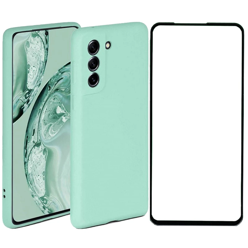 کاور قاب تک مدل SILIC2 مناسب برای گوشی موبایل سامسونگ Galaxy S21 FE 5G به همراه محافظ صفحه نمایش