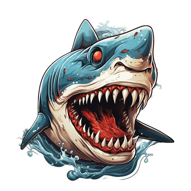 استیکر پارچه و لباس پاد آفرین مدل کوسه کد 1673