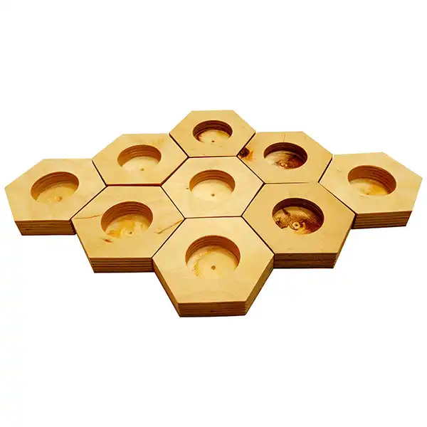 جاشمعی چوبی مدل کندو مجموعه 9 عددی