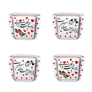 گلدان طرح روز مادر مدل MAM04 مجموعه 4 عددی