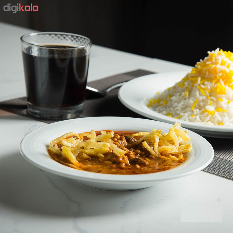 بشقاب خورش خوری چینی زرین ایران مدل هتلی 49 کد 20 درجه عالی بسته 6 عددی