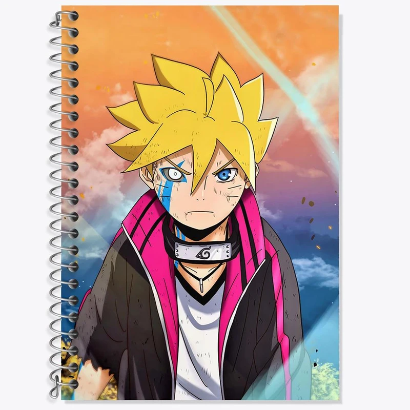 دفتر زبان 50 برگ خندالو مدل سه خط طرح بوروتو اوزوماکی انیمه بوروتو Boruto کد 15729