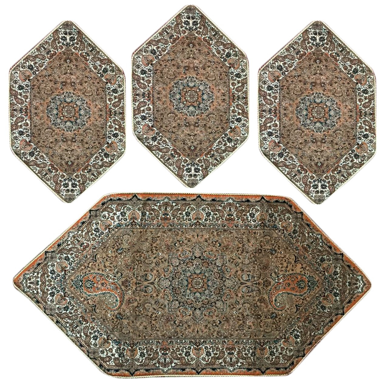 ست چهار تکه رومیزی ترمه مدل T52